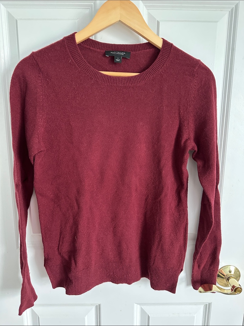 Ann Taylor Wine Red Crewneck Sweater